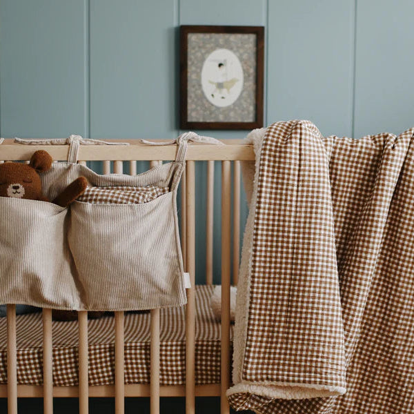 Crepe standard crib sheet - Vichy Brown