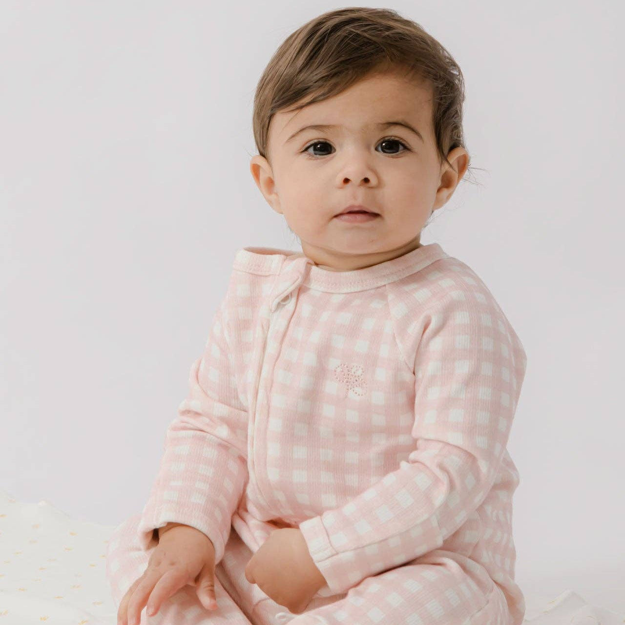Homegrown-Growsuit -Pink Gingham Rib