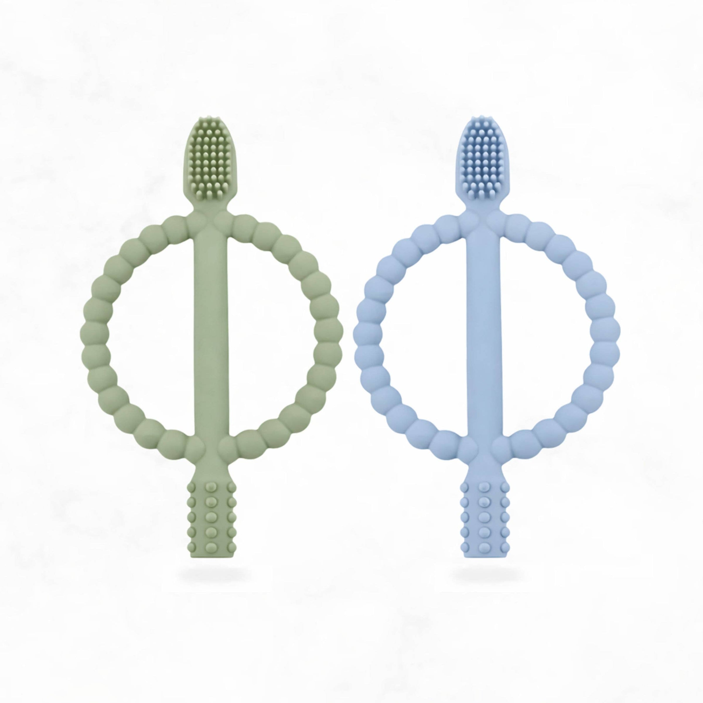 Baby Teething Toothbrush - Sage & Dusty Blue