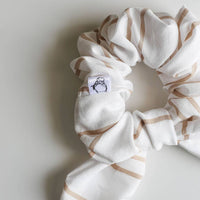 Scrunchies-Cream & Taupe Striped