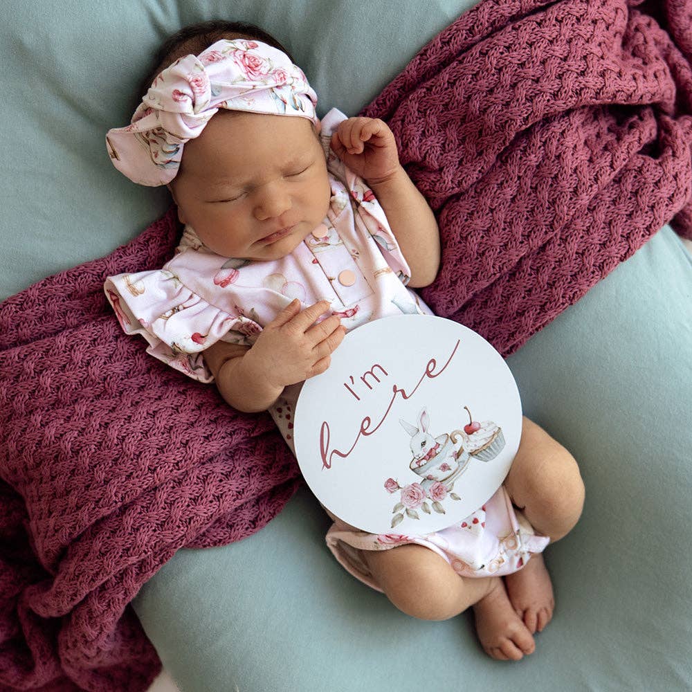 Snuggle Hunny- Tea Party & Sage Reversible Milestone Cards