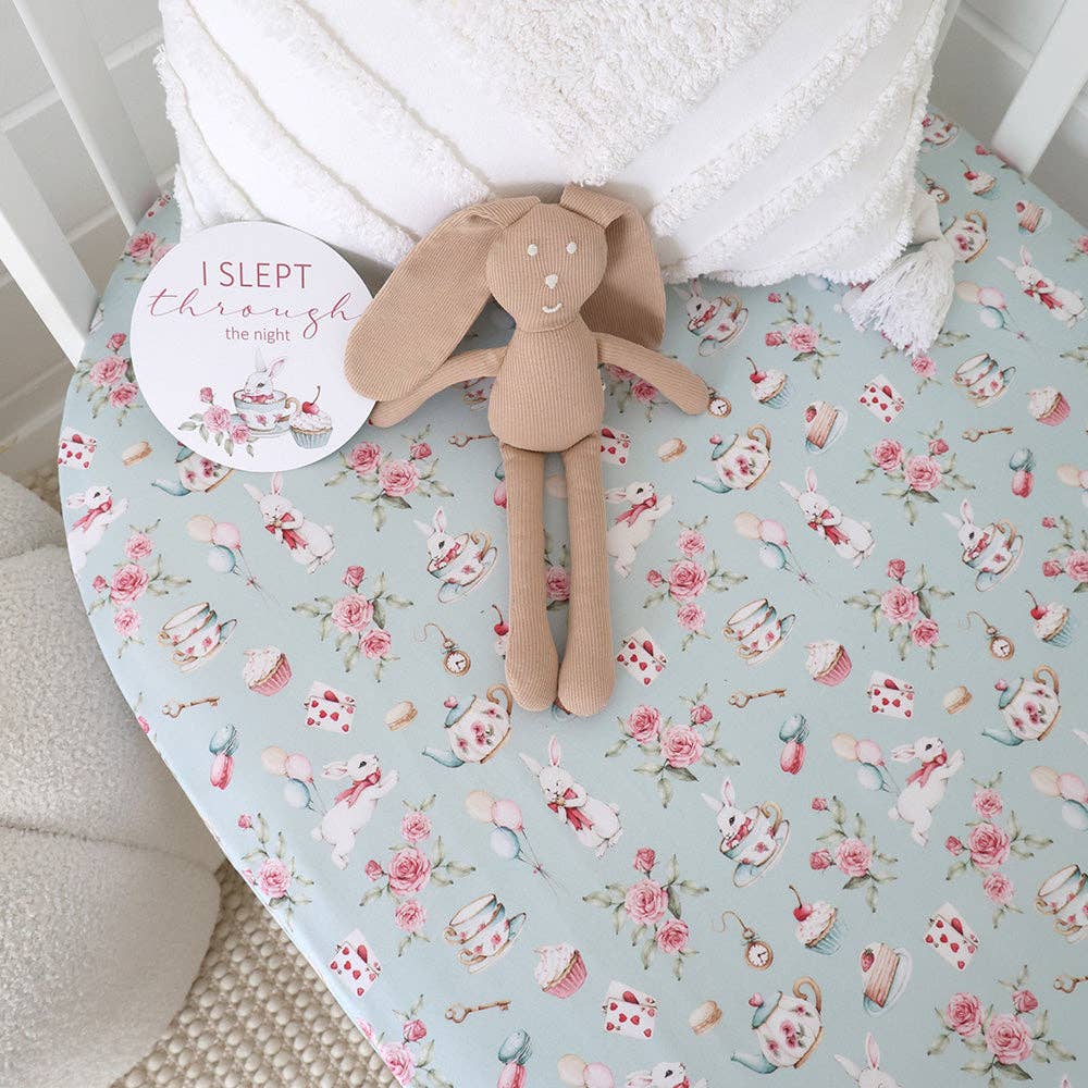 Snuggle Hunny - White Rabbit- Organic Fitted Crib Sheet