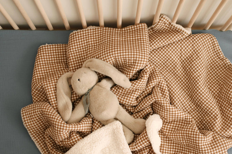 Minika Muslin & Sherpa Blanket - Caramel