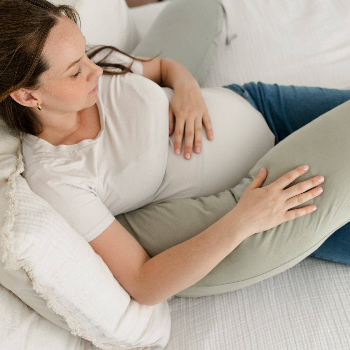 Perlimpinpin - Bamboo Multifunctional Pregnancy Pillow - Moss