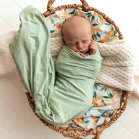 Snuggle Hunny - Mint - Organic Jersey Wrap & Beanie Set