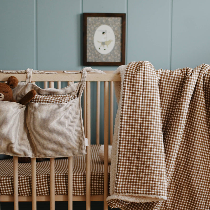 Muslin & Sherpa Blanket - Vichy brown