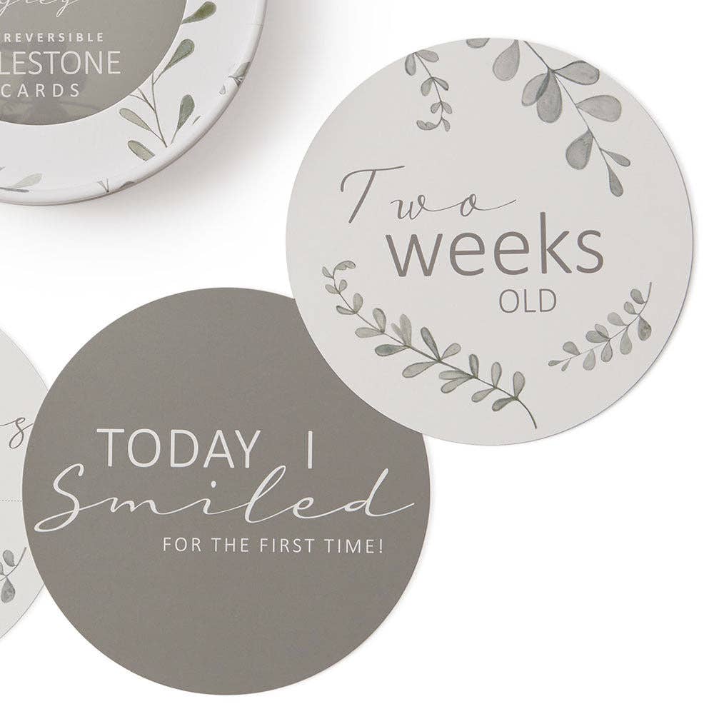 Snuggle Hunny-Wild Fern & Grey Reversible Milestone Cards