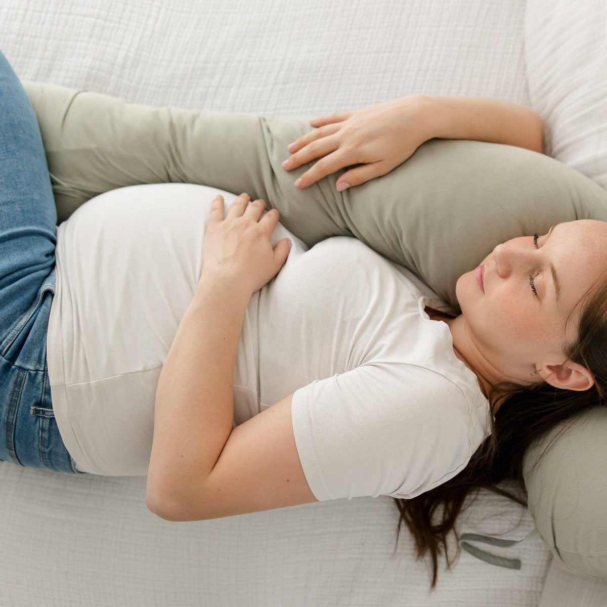 Perlimpinpin - Bamboo Multifunctional Pregnancy Pillow - Moss