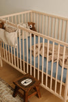 Crepe standard crib sheet - Billy blue