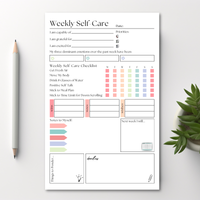 Weekly Self-Care Planner: 50 Page Tear-Off Notepad