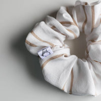 Scrunchies-Cream & Taupe Striped