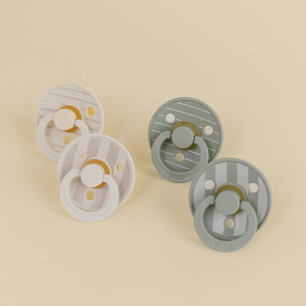 BIBS -  Pacifier  Size 2- Pin Colour Collection  Latex 4 PK