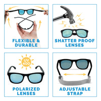 Jan & Jul Sunglasses Urban Xplorer - Black  with Aurora Lens