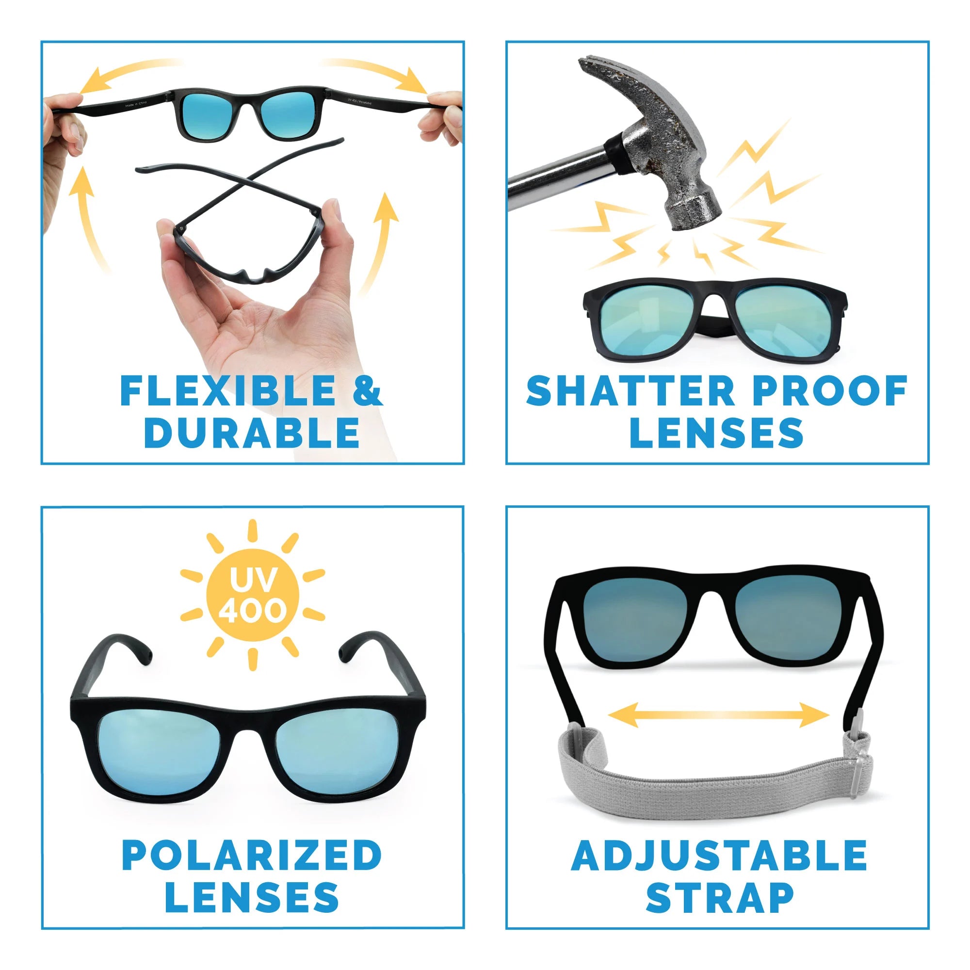 Jan & Jul Sunglasses Urban Xplorer - Black  with Aurora Lens
