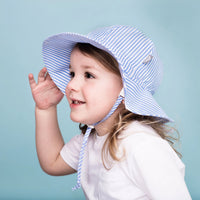 Jan & Jul Cotton Floppy Hat- Blue Stripes