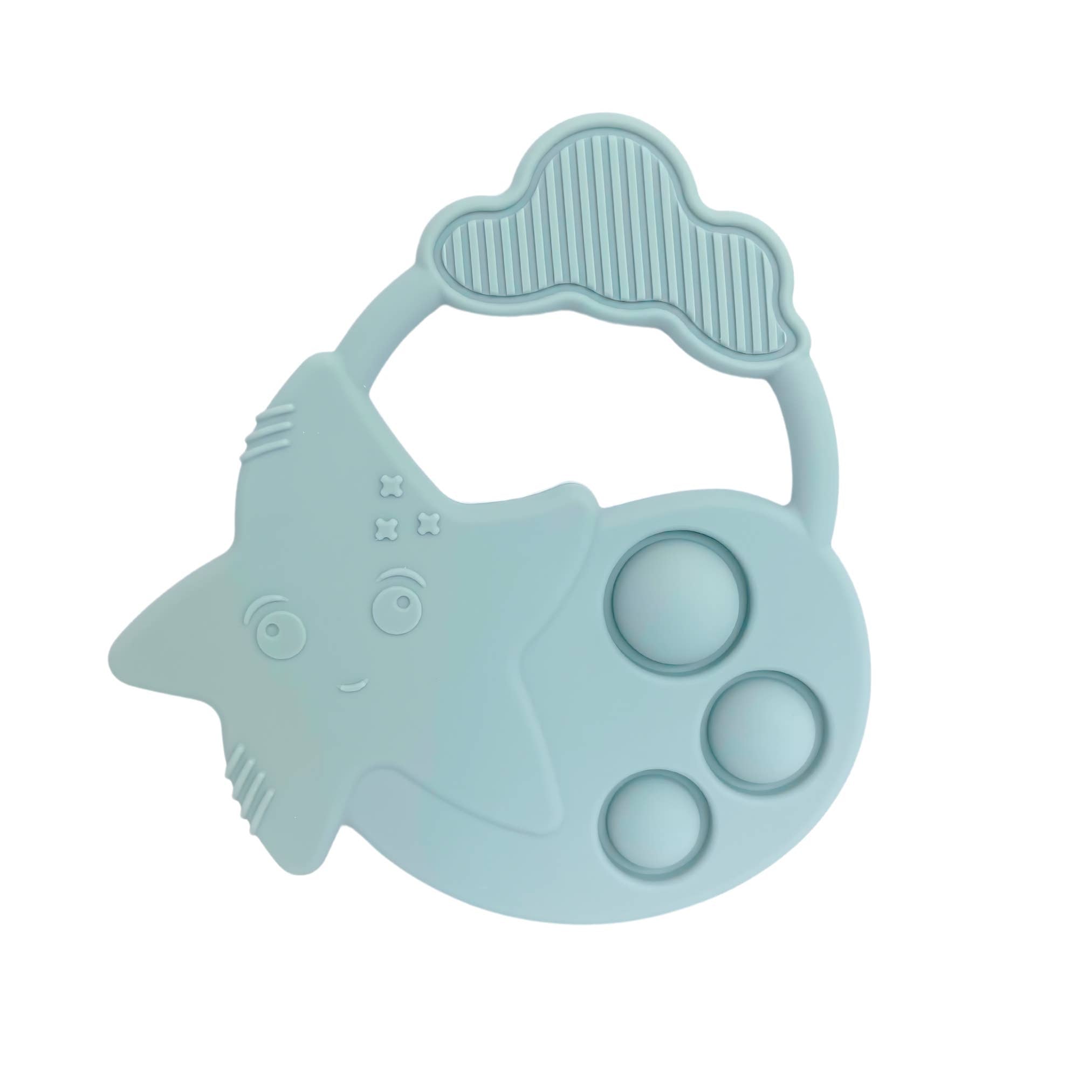Sensory Popper Teether Star - Dusty Teal