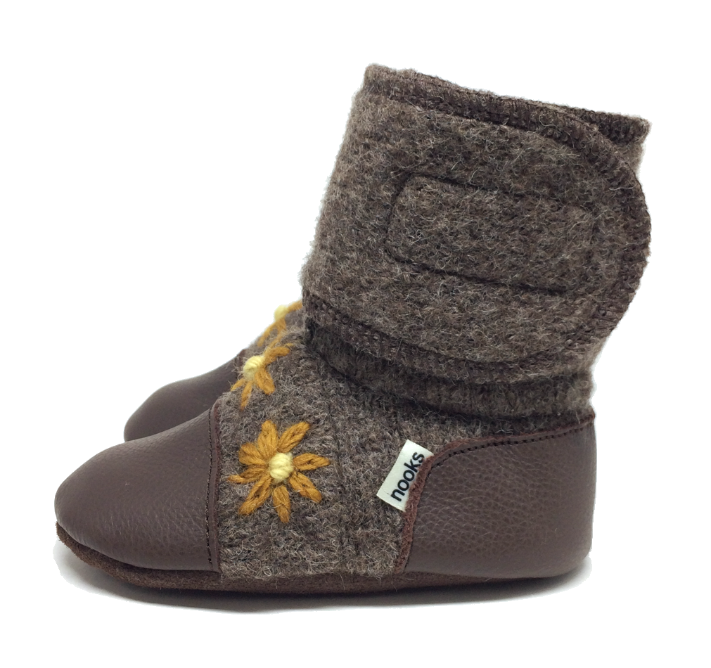 Nooks - Sunflower Felted Wool Booties