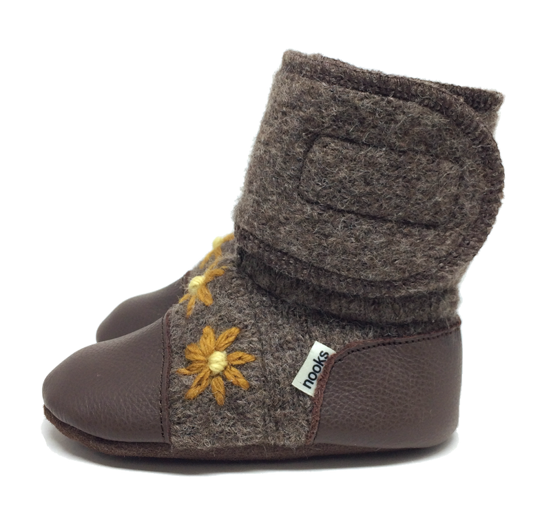 Nooks - Sunflower Felted Wool Booties