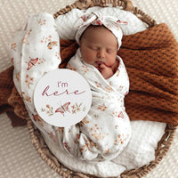 Snuggle Hunny- Butterfly & Pink Sand Reversible Milestone Cards