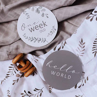 Snuggle Hunny-Wild Fern & Grey Reversible Milestone Cards