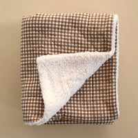 Muslin & Sherpa Blanket - Vichy brown