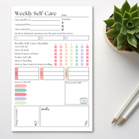 Weekly Self-Care Planner: 50 Page Tear-Off Notepad
