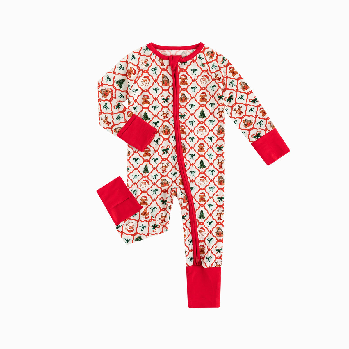 Fancy Prince- Baby Christmas Plaid Red Bamboo Zip Sleeper