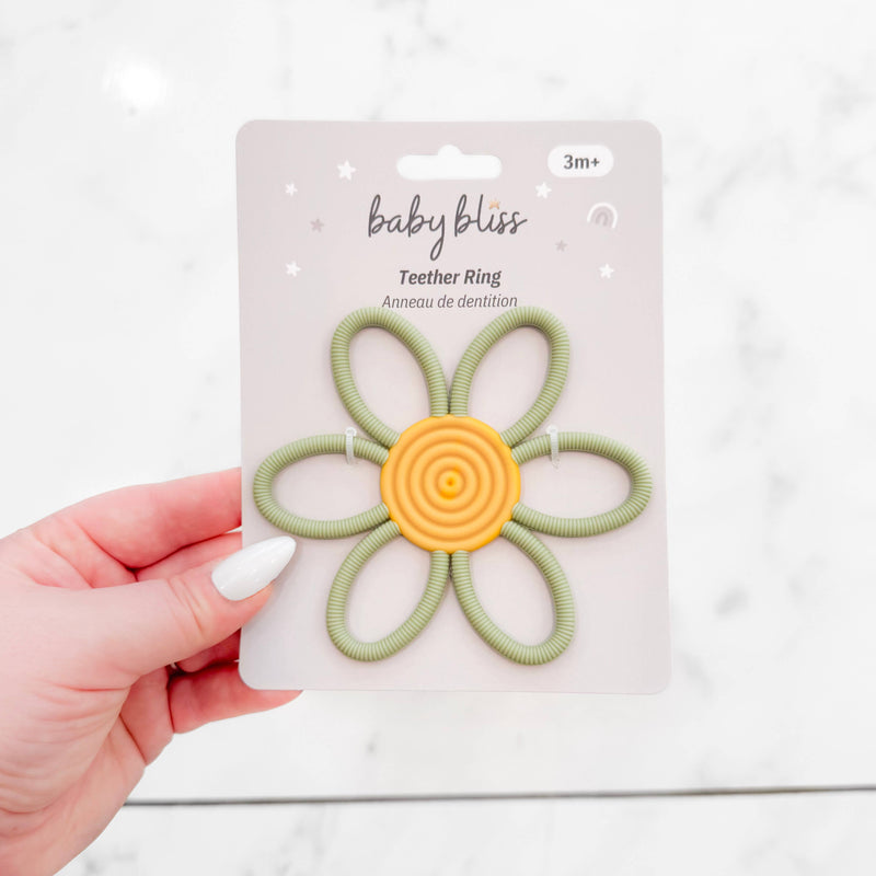 Teether Flower Ring - Green