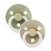 BIBS Size 2 Glow Pacifier -Original - Sage/Vanilla (2 pack)