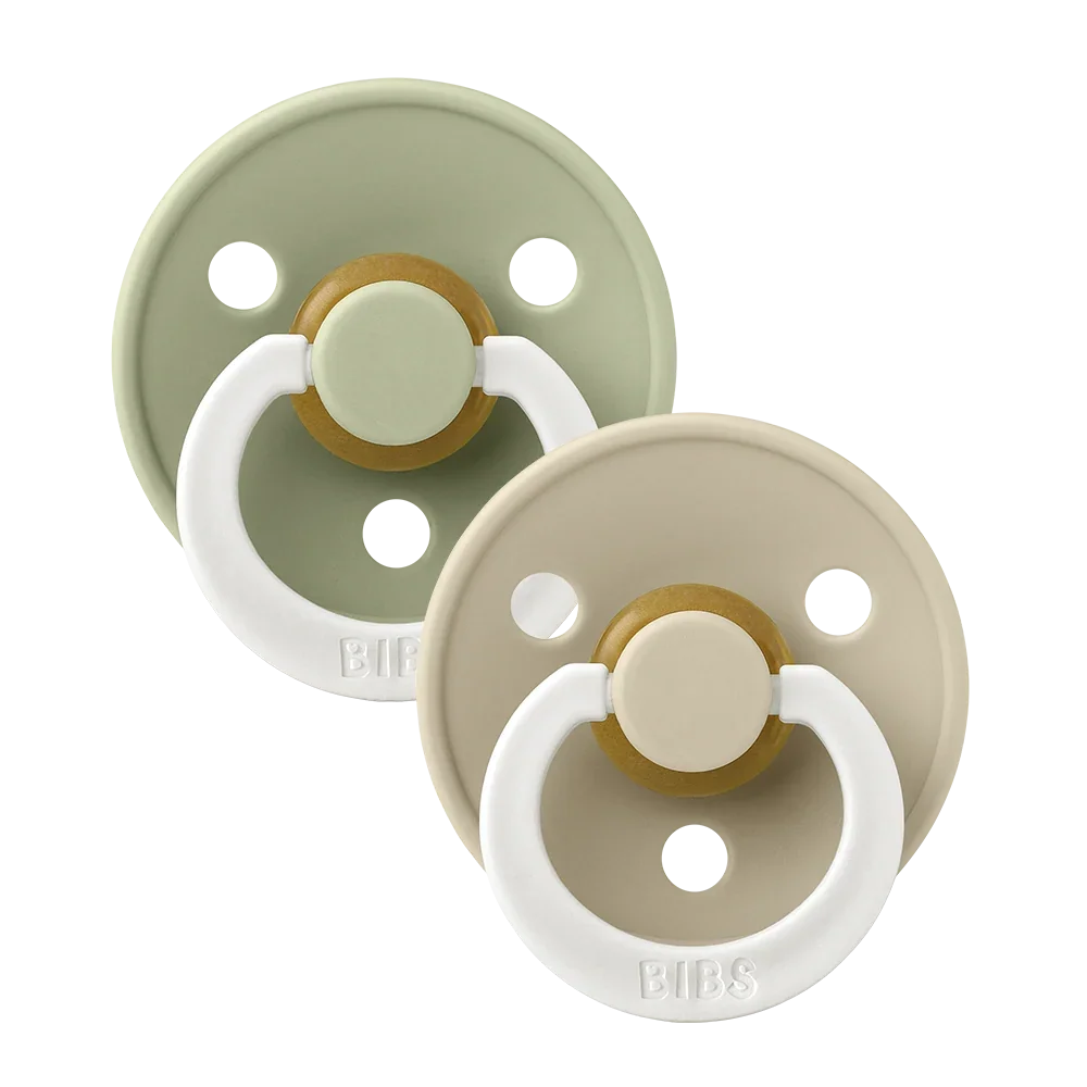 BIBS Size 2 Glow Pacifier -Original - Sage/Vanilla (2 pack)