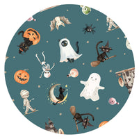 Fancy Prince-Spooky Ghost Pumpkin Patch Baby Bamboo Convertible Romper