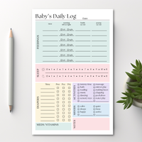 Baby & Newborn Daily Care Log: 50-Page Notepad