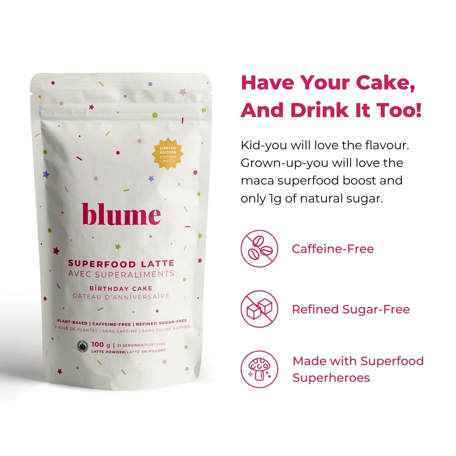 Superfood Latte Powder, Birthday Cake