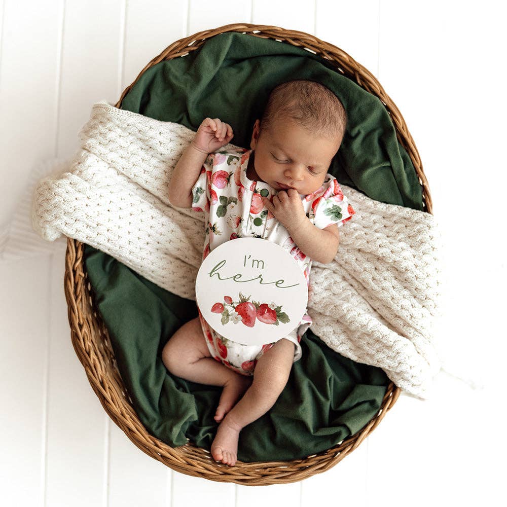 Snuggle Hunny - Strawberry & Moss Reversible Milestone Cards