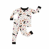 Fancy Prince- Pumpkin Ghost Rainbow Bamboo Long Sleeve Pajama Set