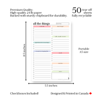 Daily and Weekly To-Do List: 50-Page Notepad