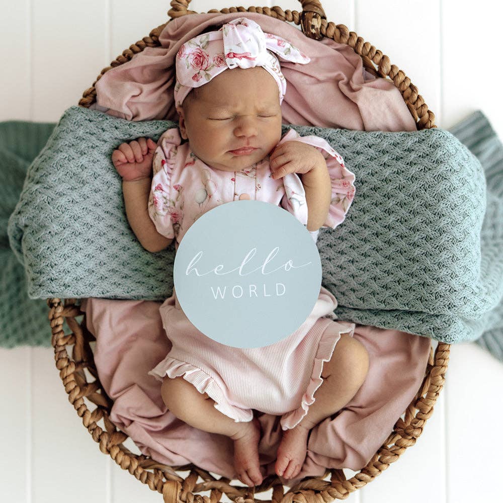 Snuggle Hunny- Tea Party & Sage Reversible Milestone Cards