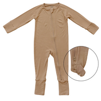 Mebie Baby -Ribbed Bamboo Zipper (footed)