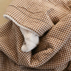 Muslin & Sherpa Blanket - Vichy brown