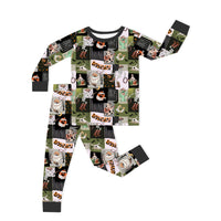 Fancy Prince- Western Cowboy Patchwork Kids Bamboo Two-Piece Pajama Set