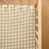 Crepe standard crib sheet - Sage gingham