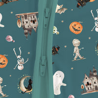 Fancy Prince-Spooky Ghost Pumpkin Patch Baby Bamboo Convertible Romper