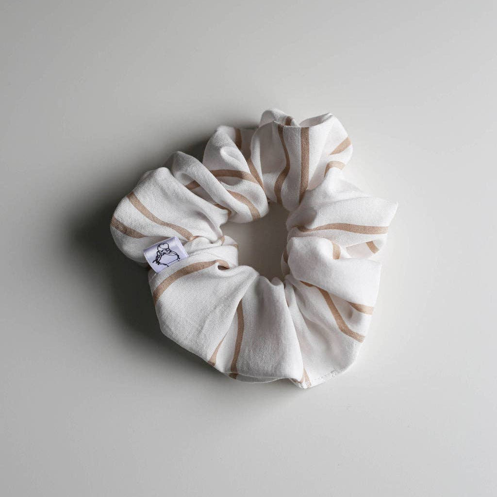 Scrunchies-Cream & Taupe Striped