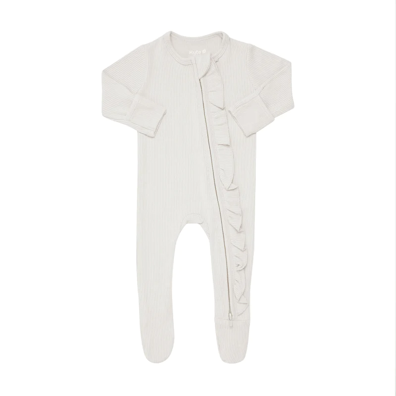 New RUFFLED Ribbed Kyte Baby Zippered FOOTIE