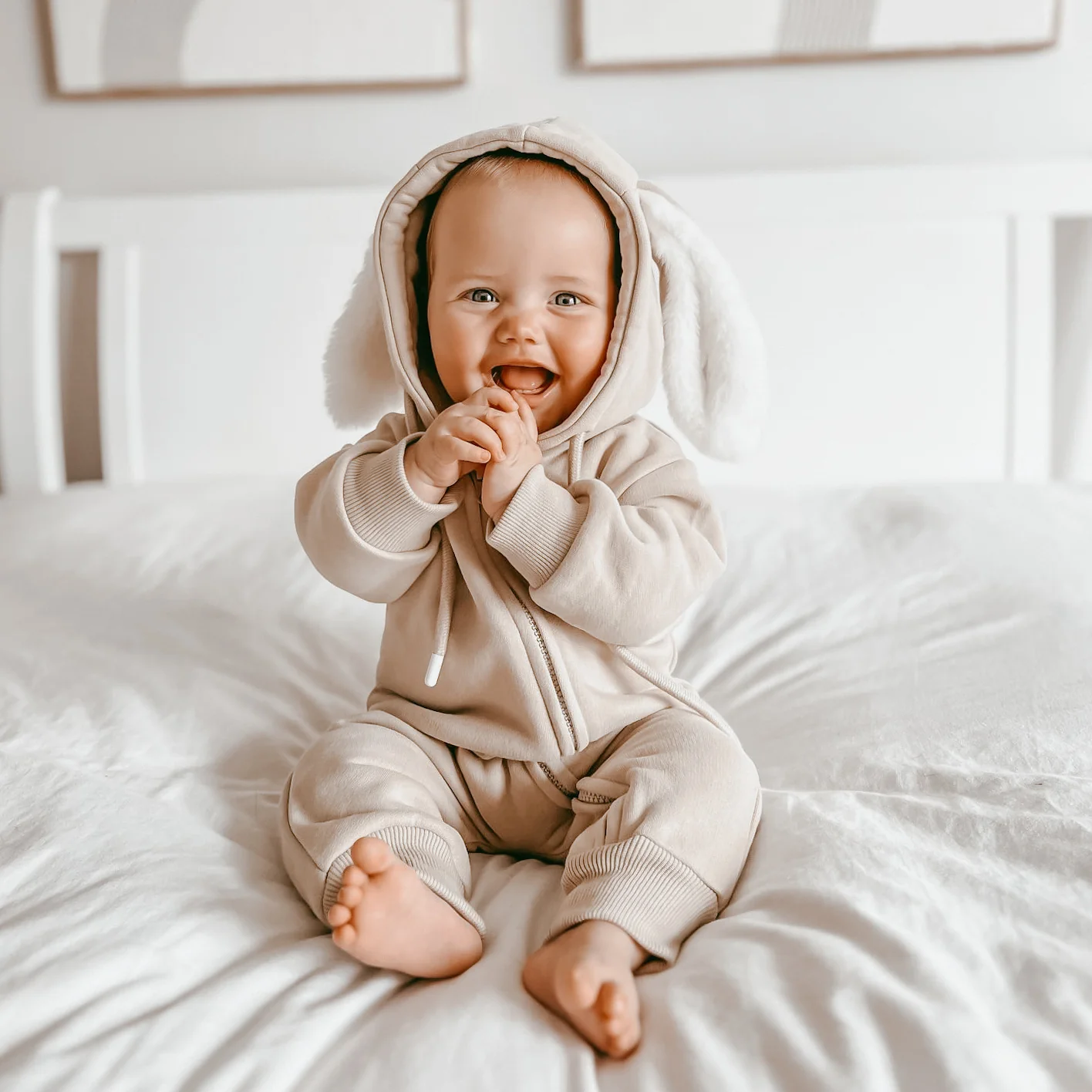 Blossom and Pear - "Little Bunny" Hoodie Zip Romper