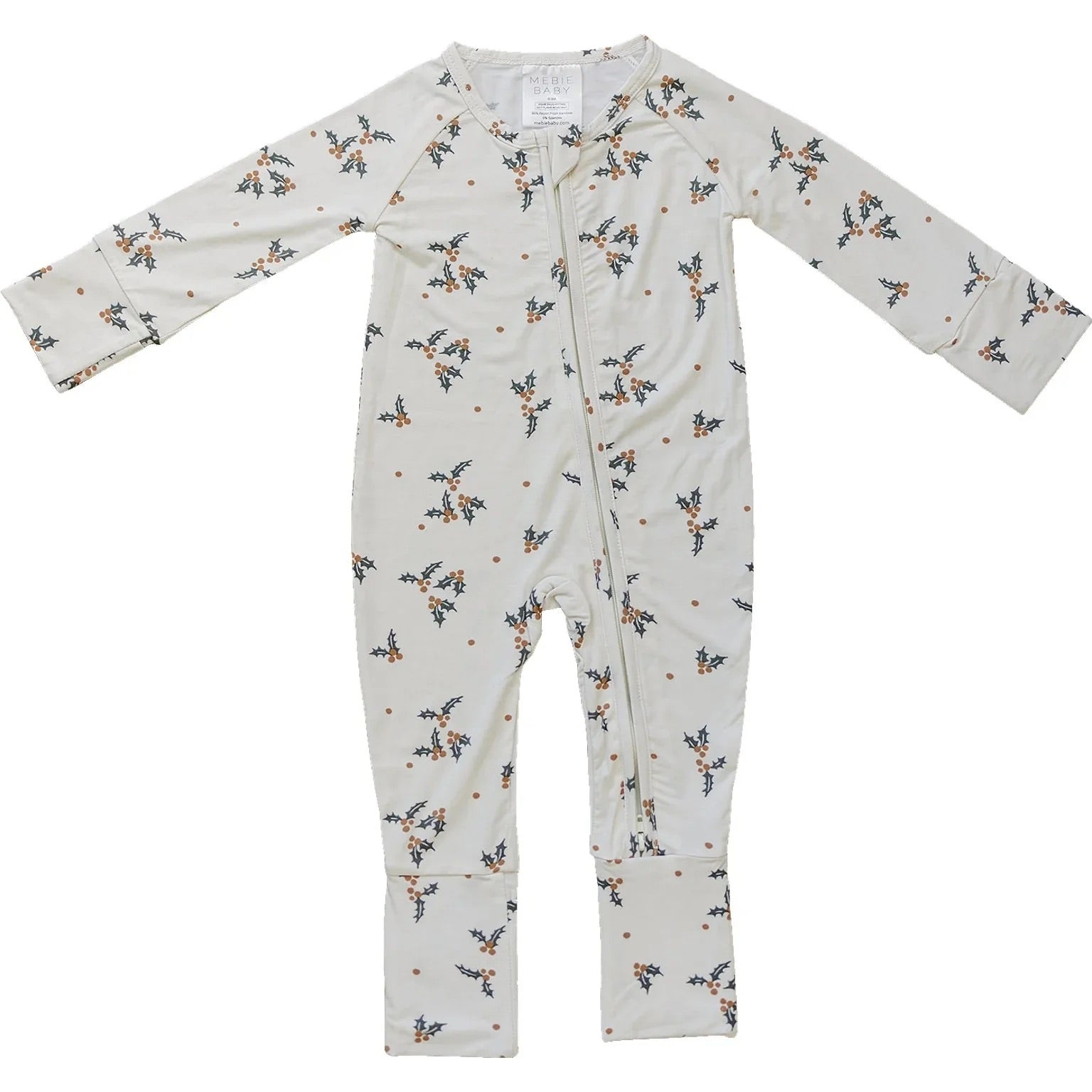 Mebie Baby -  "Holly" Bamboo Zipper Pajamas