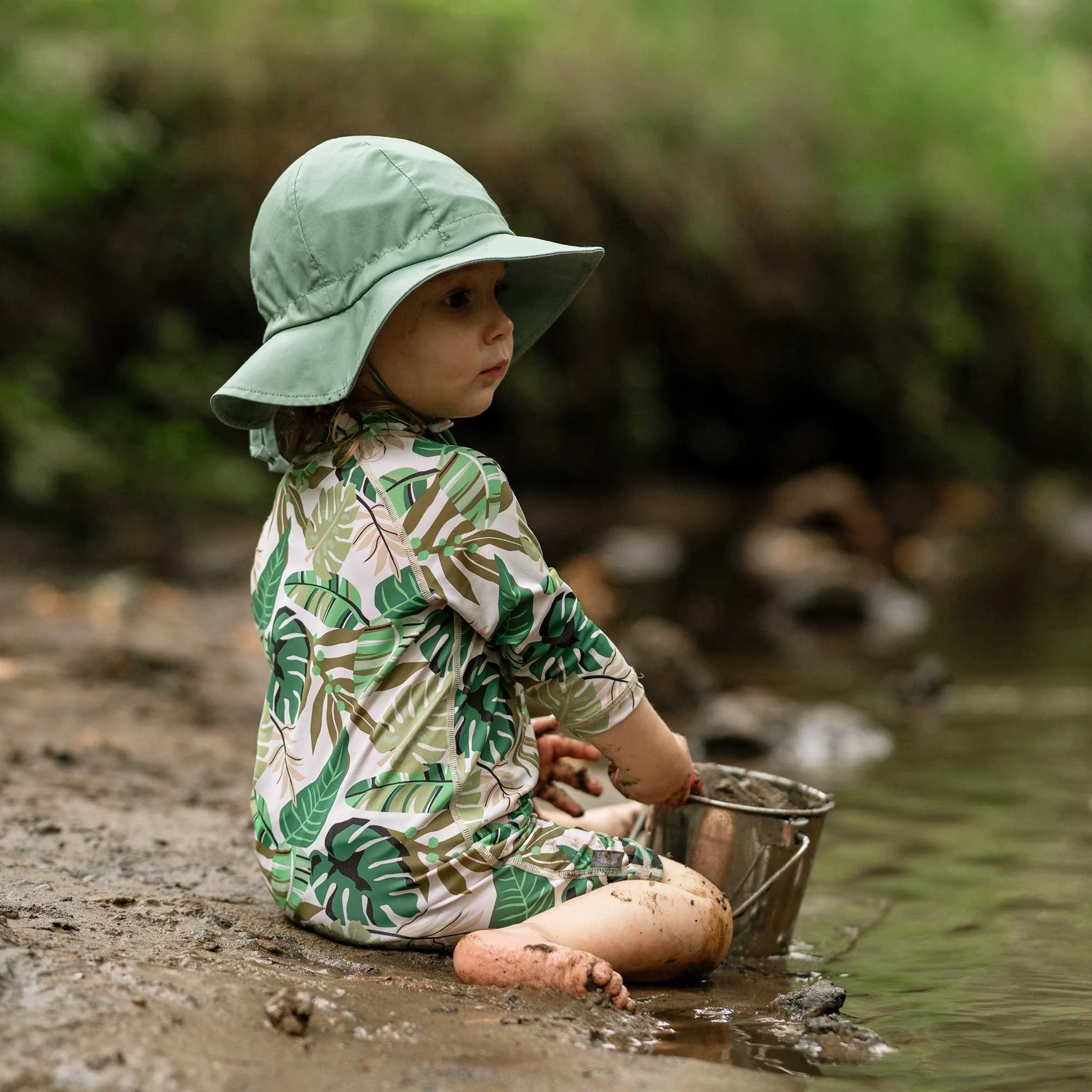 Jan & Jul Cotton Floppy Hat- Juniper Green