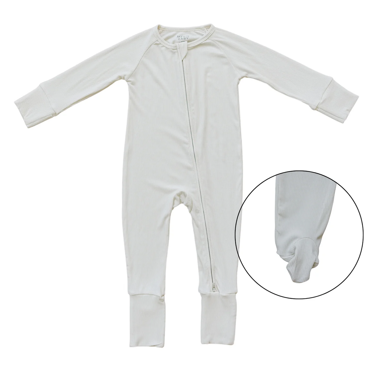 Mebie Baby -Ribbed Bamboo Zipper (footed)