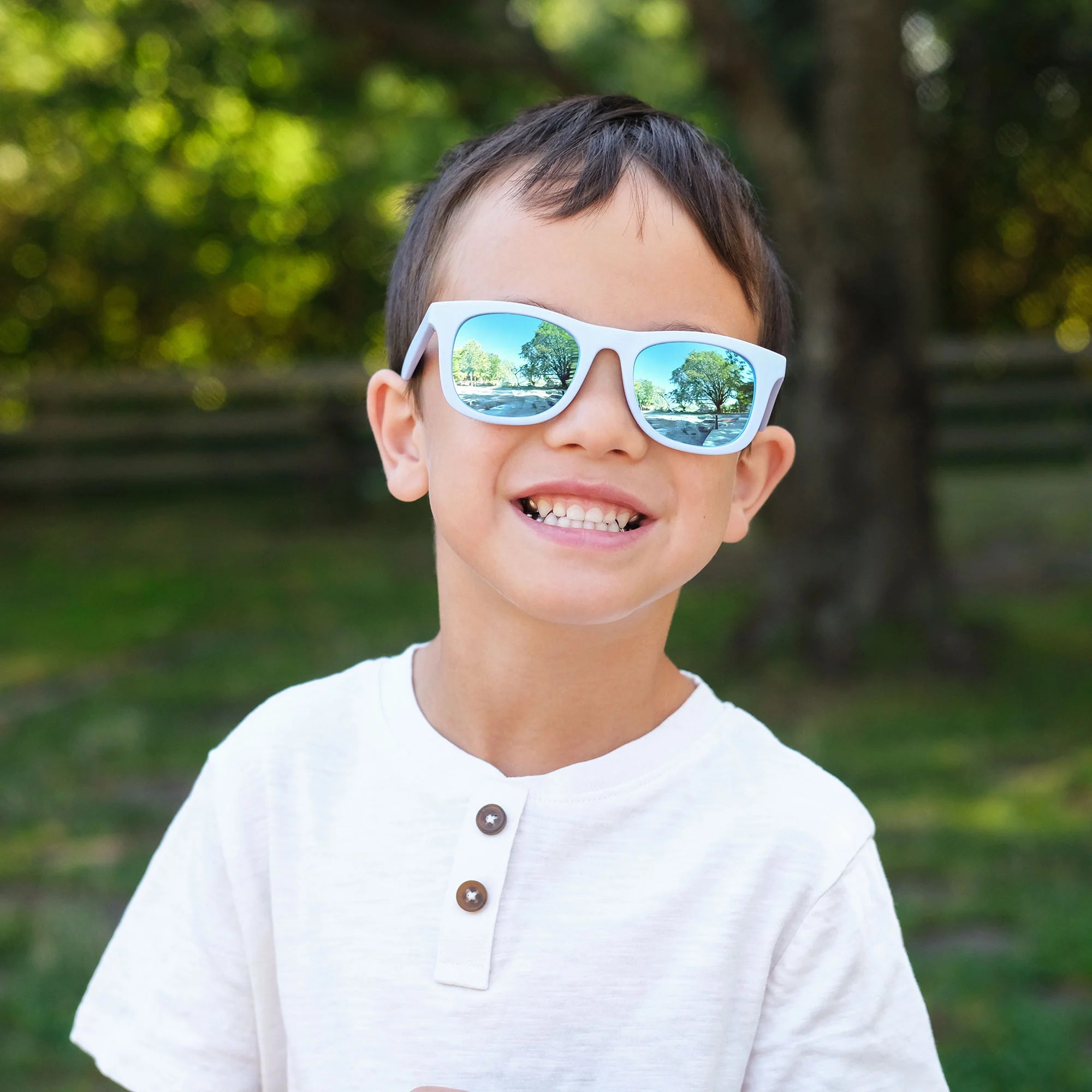 Jan & Jul Sunglasses- Light Blue with Aurora Lens