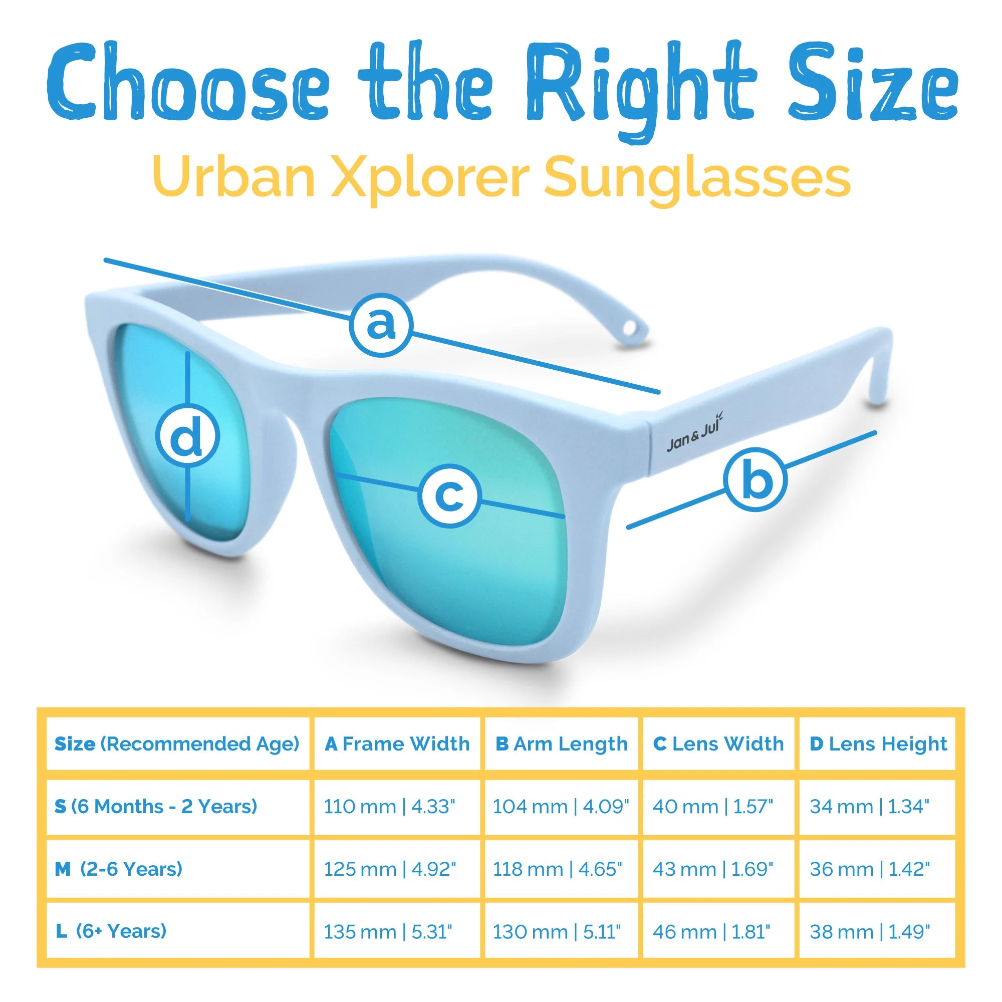 Jan & Jul Sunglasses- Light Blue with Aurora Lens